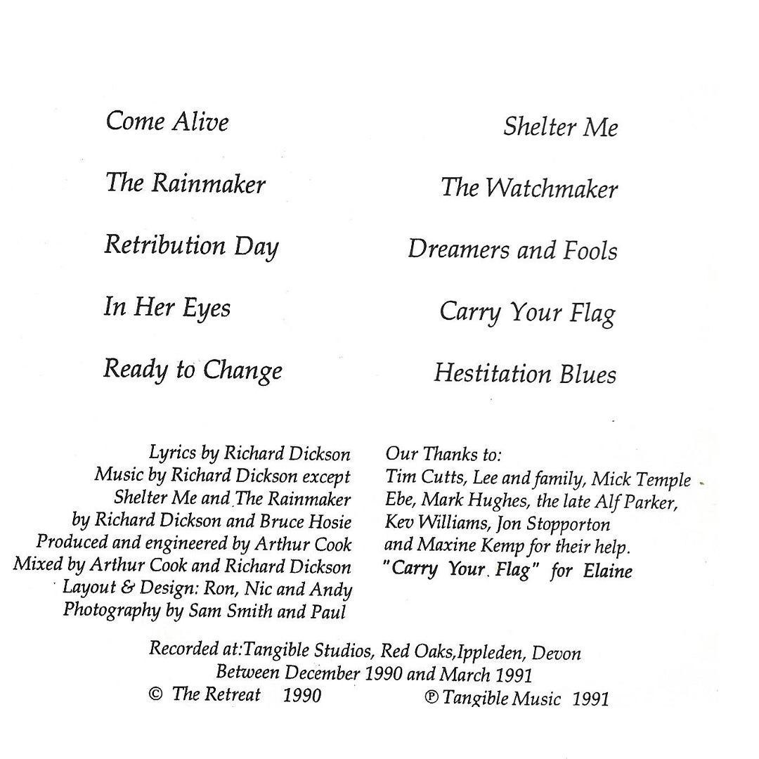 The Retreat by the Retreat. Album cover artwork rear